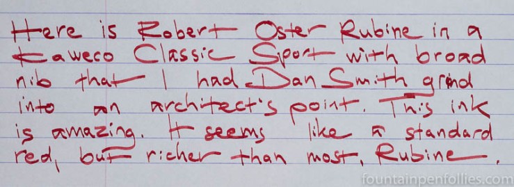 Robert Oster Rubine writing sample