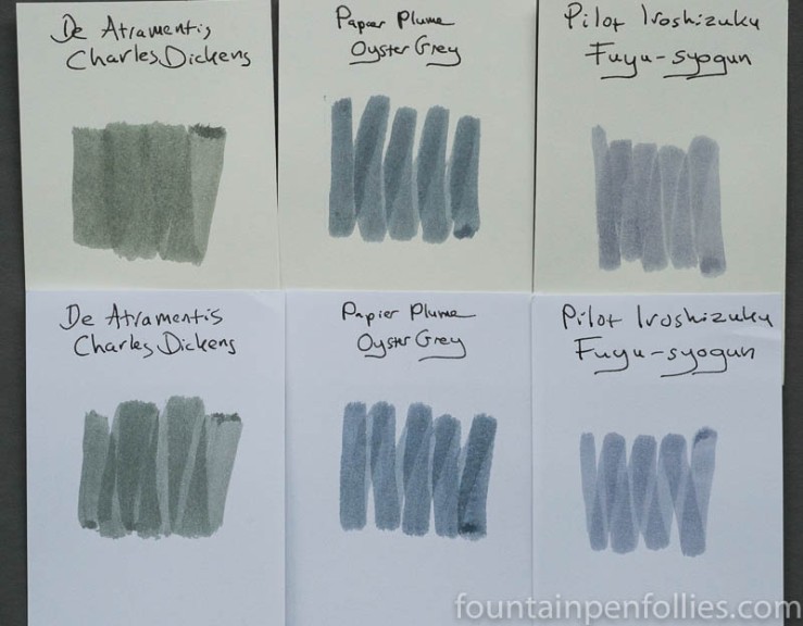 Papier Plume Oyster Grey swabs comparison