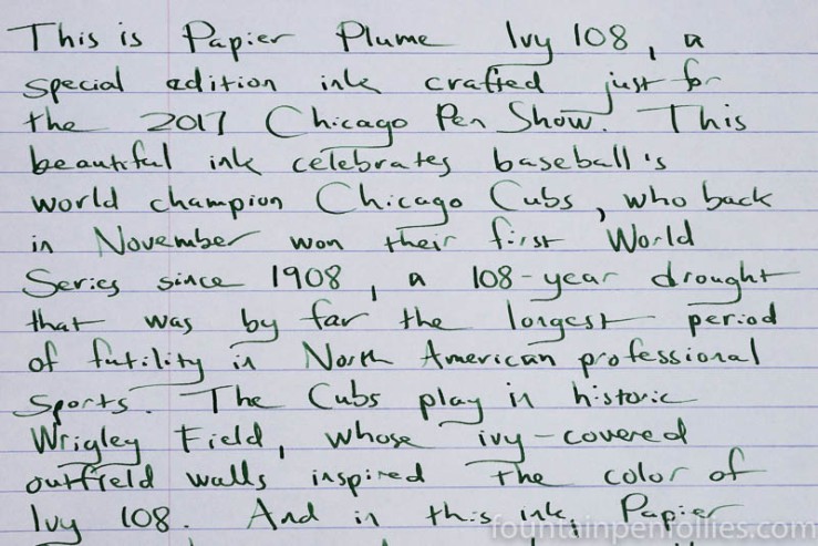 Papier Plume Ivy 108 writing sample
