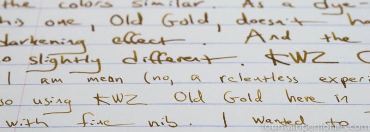KWZ Old Gold writing sample