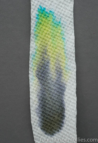 Montblanc Racing Green paper towel chromatography