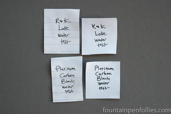 Rohrer & Klingner SketchINK Lotte Platinum Carbon Black water test